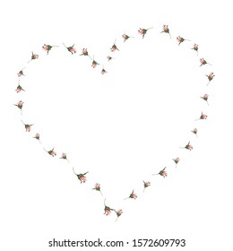 
valentines day heart of roses vector illustration