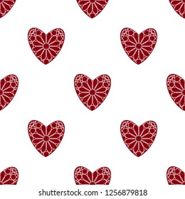 Valentine's day heart seamless pattern vector.