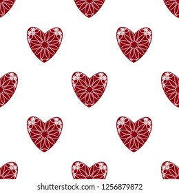 Valentine's day heart seamless pattern vector.