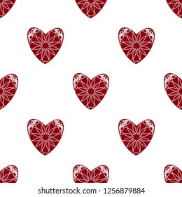 Valentine's day heart seamless pattern vector.