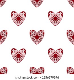 Valentine's day heart seamless pattern vector.