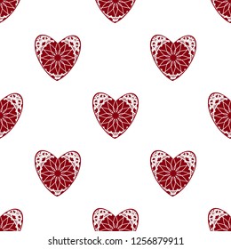 Valentine's day heart seamless pattern vector.