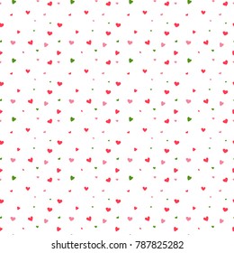 Valentine's day heart seamless pattern. Vector background design for wrapping paper, greeting card, banner, textile.