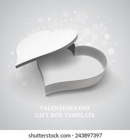 Valentine's Day heart shape box. Vector illustration