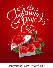 Valentine's Day heart shape box. Vector illustration