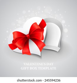 Valentine's Day heart shape box. Vector illustration
