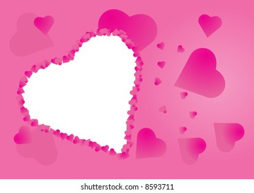 Valentine's day heart shape postcard background