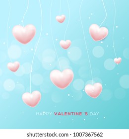 Valentines Day with Heart Shape Typography Greeting Cards, Posters and Flyers, Vector illustrator