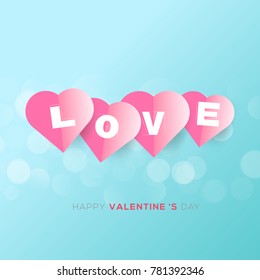 Valentines Day with Heart Shape Typography Greeting Cards, Posters and Flyers, Vector illustrator
