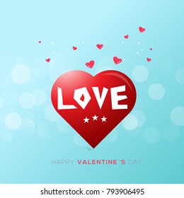 Valentines Day with Heart Shape Typography Greeting Cards, Posters and Flyers, Vector illustrator