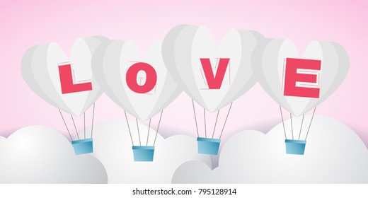 Valentines Day with Heart Shape Typography Greeting Cards, Posters and Flyers, Vector illustrator