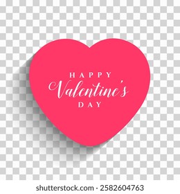 "Valentine's Day" Heart shaped card with text . A soft design and fun message to express love and affection on this special occasion.