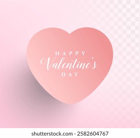 "Valentine's Day" Heart shaped card with text . A soft design and fun message to express love and affection on this special occasion.