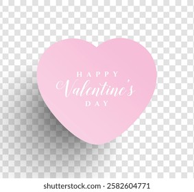 "Valentine's Day" Heart shaped card with text . A soft design and fun message to express love and affection on this special occasion.