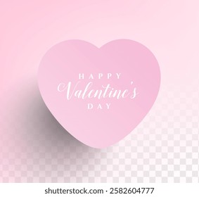 "Valentine's Day" Heart shaped card with text . A soft design and fun message to express love and affection on this special occasion.