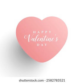 "Valentine's Day" Heart shaped card with text . A soft design and fun message to express love and affection on this special occasion.