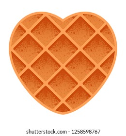 Valentines Day. Heart shaped waffles. Sweet pastry