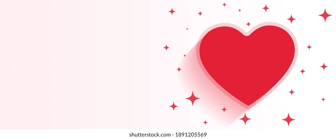 valentines day heart sparkling banner with text space