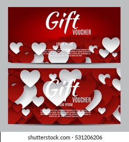 Valentine's Day Heart Symbol Gift Card. Love and Feelings Background Design. Vector illustration EPS10