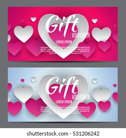 Valentine's Day Heart Symbol Gift Card. Love and Feelings Background Design. Vector illustration EPS10