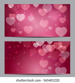Valentine's Day Heart Symbol Gift Card. Love and Feelings Background Design. Vector illustration EPS10