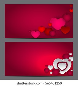 Valentine's Day Heart Symbol Gift Card. Love and Feelings Background Design. Vector illustration EPS10