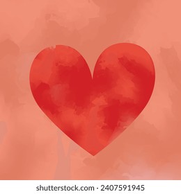 Valentine's day heart symbol, watercolor style. Minimal vector illustration, editable and customizable eps10