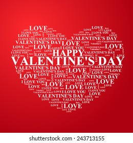  Valentine's Day, heart the text of a congratulation written inside. Vector illustration.