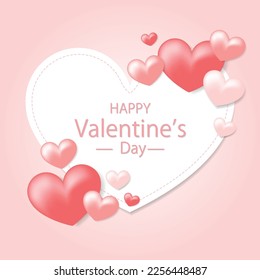 Valentine's day heart vector background.
