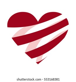 Valentines Day heart vector design isolated on white background
