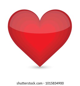 Valentines day  with heart. Vector illustration. Red heart on white background