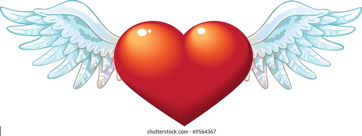 The Valentine's day heart with wings