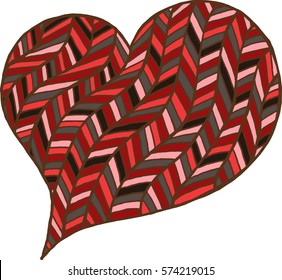 Valentines day heart. Zentangle color heart symbol. Vector illustration for web design, trendy printed products, posters, invitations and greeting cards.