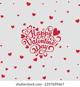 Valentine's day hearts background with text, Vector illustration.