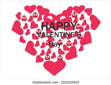 Valentine's Day Hearts Banner Valentine quote on a white holidays background.