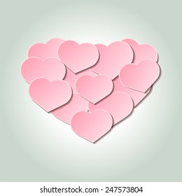 Valentines day hearts composition