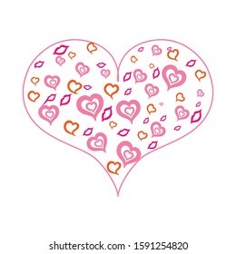 Valentines Day hearts. Decorations for greeting cards for design. holiday of all lovers.