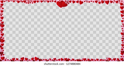 Valentines Day Hearts Frame. Dimensions 2000 X 1000 Points. Vector Eps10.