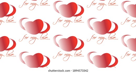 Valentine's Day. Hearts and lettering. Vector. EPS 10.