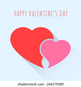 Valentine's Day Hearts with long shadow