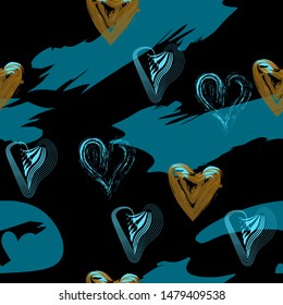 Valentine's day hearts and lovely romantic background.14 february.Pattern.Vector illustration.