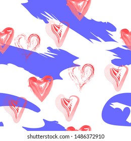 Valentine's day hearts and lovely romantic background.14 february.Pattern.Vector illustration.