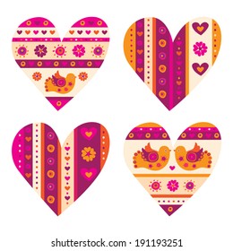 Valentines Day. Hearts. Mothers day. Postcard, background. Vector illustration. 