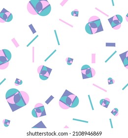 Valentine's Day. the hearts are multicolored, abstract geometric shapes. seamless pattern on a white background.vector illustration. enp 10.