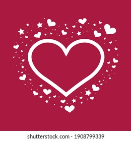Valentines Day And  hearts on pink background, Vector and illustration, Template Design for shape sale  banner or poster.