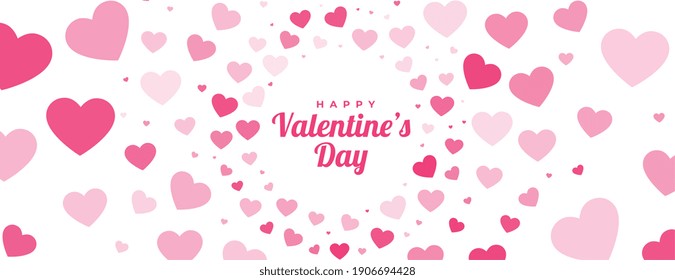 banner de patrón de corazones de día de San Valentín