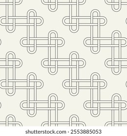 Valentine's Day hearts pattern. Celtic seamless pattern. Abstract graphic wallpaper. Vector tileable illustration. Interlaced geometric ornament.