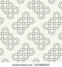 Valentine's Day hearts pattern. Celtic seamless pattern. Abstract graphic wallpaper. Vector tileable illustration. Interlaced geometric ornament.