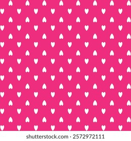 Valentine's Day hearts pattern, with small hearts and a hot pink background, to celebrate the day of love and friendship, contrasting texture in miniprint.
