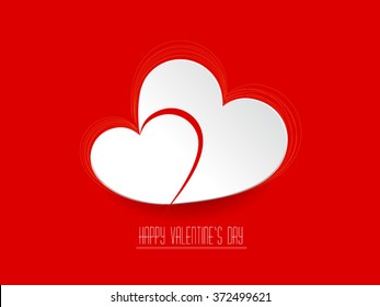 Valentine's day hearts with red background